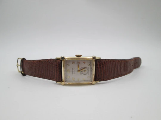 Gruen Curvex Precision art decó. Laminado oro 10k. Cuerda manual. Segundero. 1940