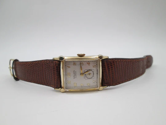 Gruen Curvex Precision art decó. Laminado oro 10k. Cuerda manual. Segundero. 1940