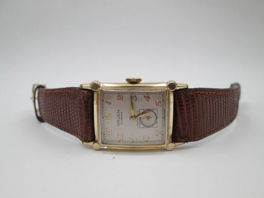 Gruen Curvex Precision art decó. Laminado oro 10k. Cuerda manual. Segundero. 1940
