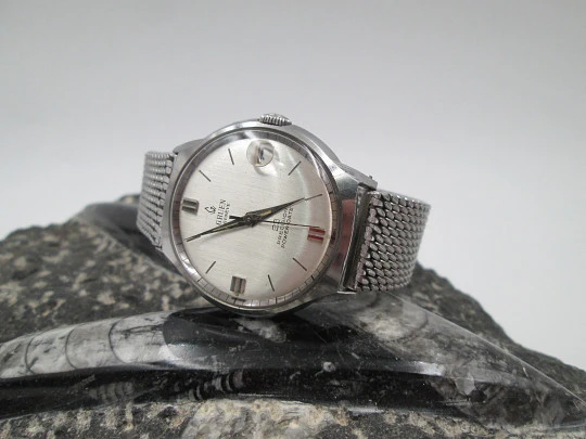 Gruen Precision Power-Date. Stainless steel. Automatic. Bracelet. 1960's