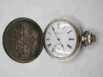 H. Moser & Cie. 875 silver. Swiss. 1880's. Knights. Stem-wind