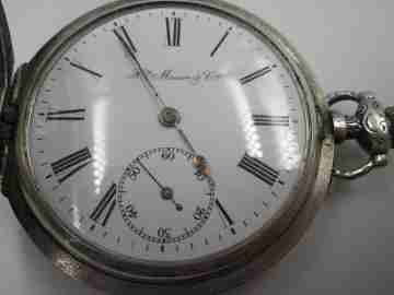 H. Moser & Cie. 875 silver. Swiss. 1880's. Knights. Stem-wind