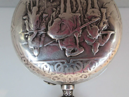 H. Moser & Cie. 875 silver. Swiss. 1880's. Knights. Stem-wind