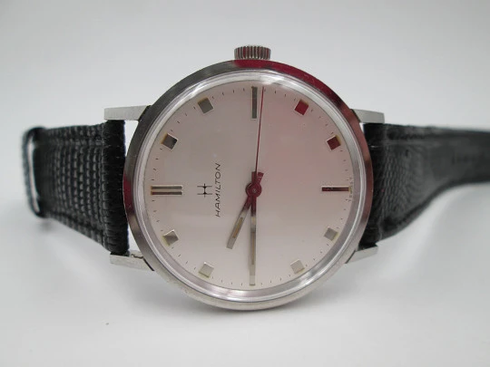 Hamilton dress watch. Stainless steel. Manual wind. 1960's. Swiss