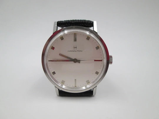 Hamilton dress watch. Stainless steel. Manual wind. 1960's. Swiss