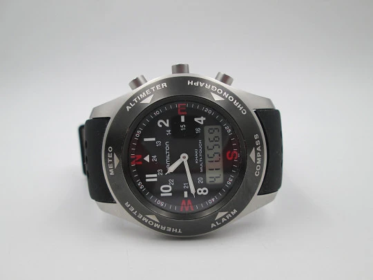 Hamilton Khaki Multi-Touch. Quartz. Digital & analog sphere. Steel. 2009's