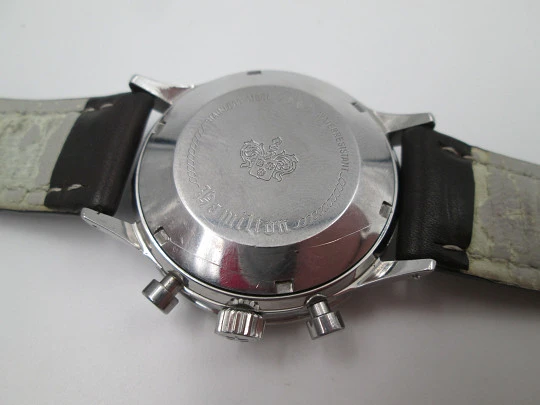 Hamilton Lancaster automatic chronograph. Stainless steel. Black dial. 1990's. Swiss