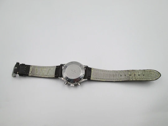 Hamilton Lancaster automatic chronograph. Stainless steel. Black dial. 1990's. Swiss