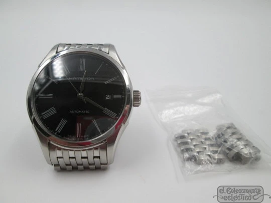 Hamilton Valiant. Automatic. Steel. Black dial. Date. 2002. Bracelet