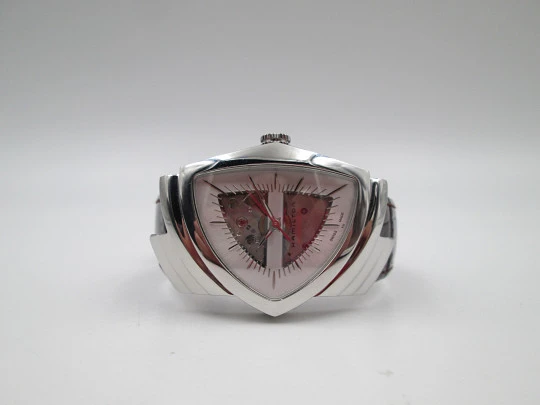 Hamilton Ventura Skeleton. Stainless steel. Automatic. Leather strap. Swiss. Box. 2011's Hamilton Ventura Skeleton. Stainless steel. Automatic. Leather strap. Swiss. Box. 2011's