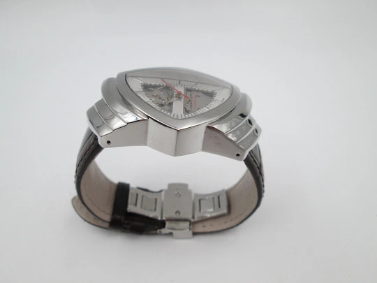 Hamilton Ventura Skeleton. Stainless steel. Automatic. Leather strap. Swiss. Box. 2011's Hamilton Ventura Skeleton. Stainless steel. Automatic. Leather strap. Swiss. Box. 2011's