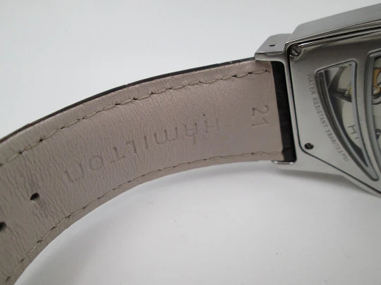 Hamilton Ventura Skeleton. Stainless steel. Automatic. Leather strap. Swiss. Box. 2011's Hamilton Ventura Skeleton. Stainless steel. Automatic. Leather strap. Swiss. Box. 2011's