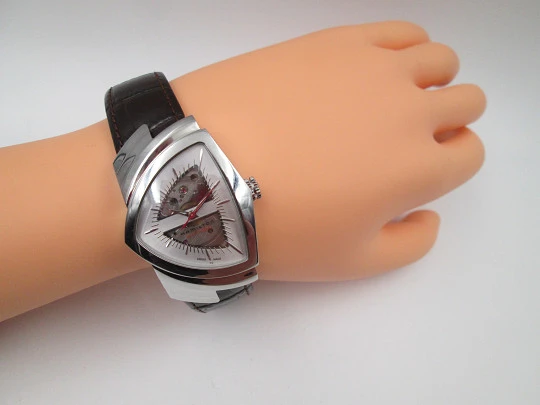 Hamilton Ventura Skeleton. Stainless steel. Automatic. Leather strap. Swiss. Box. 2011's Hamilton Ventura Skeleton. Stainless steel. Automatic. Leather strap. Swiss. Box. 2011's