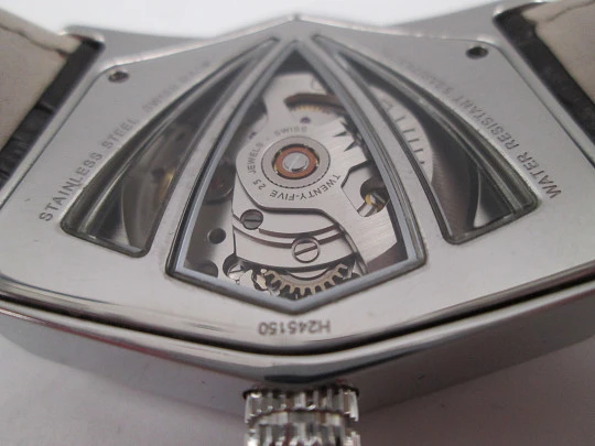 Hamilton Ventura Skeleton. Stainless steel. Automatic. Leather strap. Swiss. Box. 2011's Hamilton Ventura Skeleton. Stainless steel. Automatic. Leather strap. Swiss. Box. 2011's