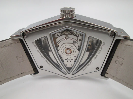 Hamilton Ventura Skeleton. Stainless steel. Automatic. Leather strap. Swiss. Box. 2011's Hamilton Ventura Skeleton. Stainless steel. Automatic. Leather strap. Swiss. Box. 2011's