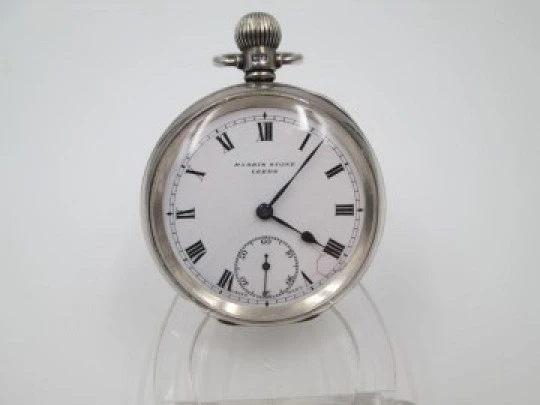 Harris Stone & Dennison. UK / Swiss. Silver. Porcelain dial. Stem-wind