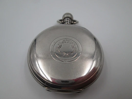 Harris Stone & Dennison. UK / Swiss. Silver. Porcelain dial. Stem-wind