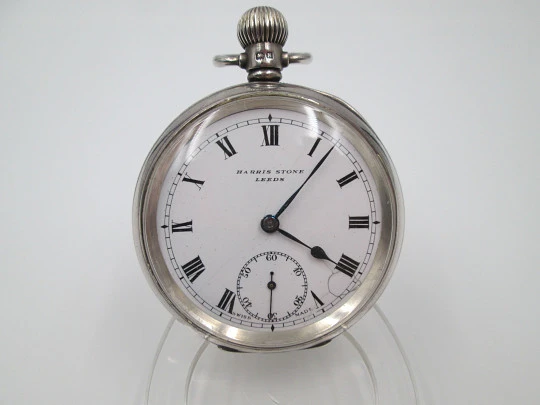 Harris Stone & Dennison. UK / Swiss. Silver. Porcelain dial. Stem-wind