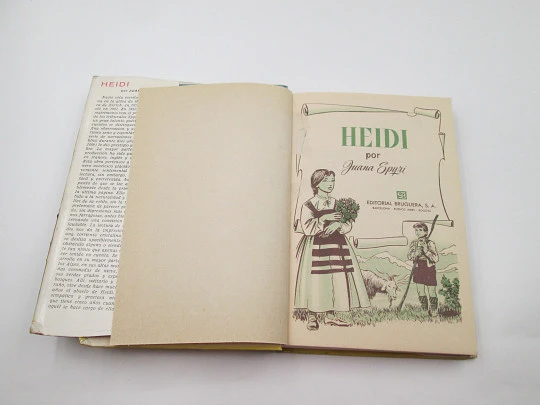 Heidi. Juana Spyri. Libro ilustrado. Colección Historias. Tapas duras. Bruguera, 1959