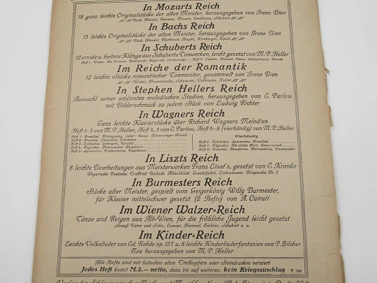 Heller-Album. Ejercicios para piano. Ludwig Klee. Schlesingerschen Buch. Alemania. 1910