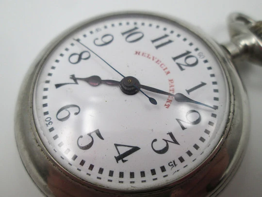 Helvecia Roskopf Patent. Silver plated metal. Stem-wind / Pin-set. 1900's. Swiss