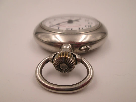Helvecia Roskopf Patent. Silver plated metal. Stem-wind / Pin-set. 1900's. Swiss