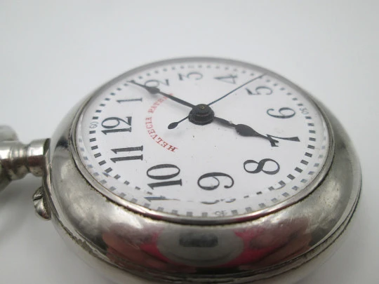 Helvecia Roskopf Patent. Silver plated metal. Stem-wind / Pin-set. 1900's. Swiss