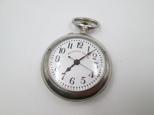 Helvecia Roskopf Patent. Silver plated metal. Stem-wind / Pin-set. 1900's. Swiss