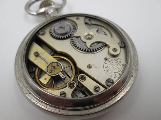 Helvecia Roskopf Patent. Silver plated metal. Stem-wind / Pin-set. 1900's. Swiss