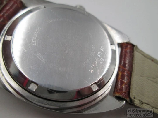 Helvetia. Acero inoxidable. Suiza. 25 rubíes. Años 70. Automático