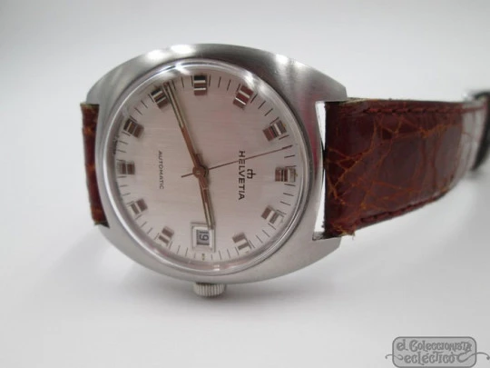 Helvetia. Stainless steel. 1970's. 25 jewels. Swiss. Automatic