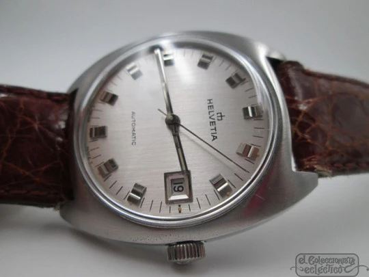 Helvetia. Stainless steel. 1970's. 25 jewels. Swiss. Automatic