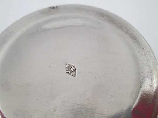 Henri Soufflot sterling silver wine cup. Rococo style cartouche and floral motifs. 1900's