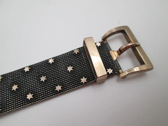 Hierro & Cía (Habana) transitional watch. Silver and gold plated details. Stars pattern