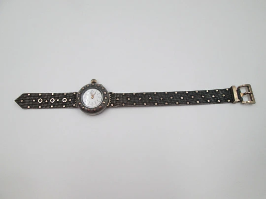 Hierro & Cía (Habana) transitional watch. Silver and gold plated details. Stars pattern