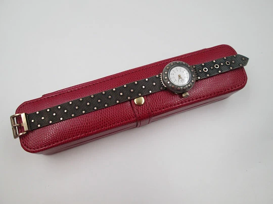 Hierro & Cía (Habana) transitional watch. Silver and gold plated details. Stars pattern