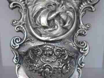 Holy water font. Sterling silver. Immaculate Conception. 1970's