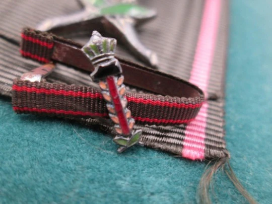 Honour Badge of Labour. Belgium. Box. Nickel-plated metal & enamel 