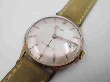 Horafix manual wind men's wristwatch. Stainless steel & gold plated. 1960's. Swiss