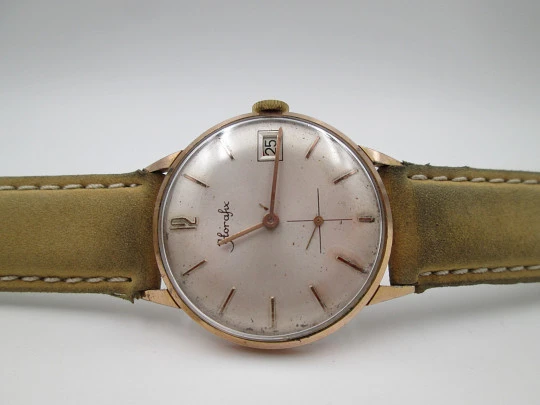 Horafix manual wind men's wristwatch. Stainless steel & gold plated. 1960's. Swiss