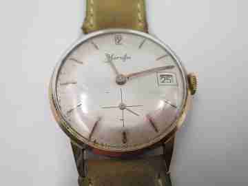 Horafix manual wind men's wristwatch. Stainless steel & gold plated. 1960's. Swiss