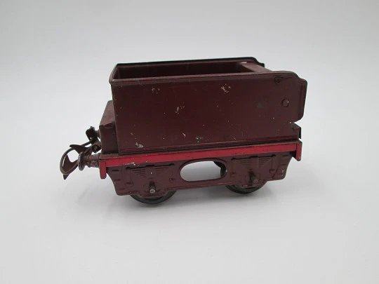 Hornby Meccano Paris SNCF coal tender, open wagon & platform. 1940s