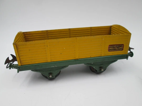 Hornby Meccano Paris SNCF coal tender, open wagon & platform. 1940s