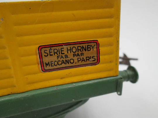 Hornby Meccano Paris SNCF coal tender, open wagon & platform. 1940s