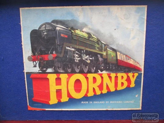 Hornby mechanical tinplate train. 1930's. Tracks & wagons. Great Britain. Box