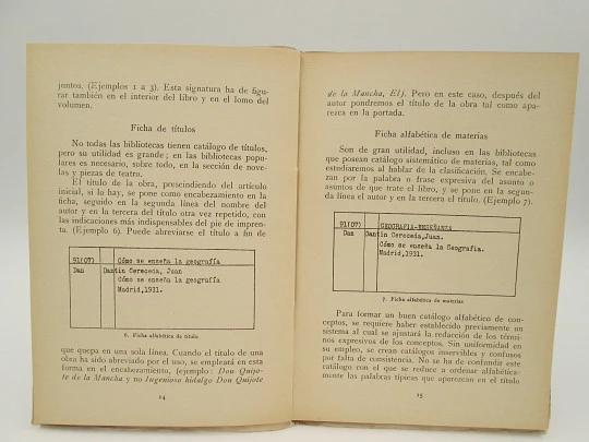 How a Library is organized and catalogued. Jorge Rubió. Barcelona Book Chamber. 1932