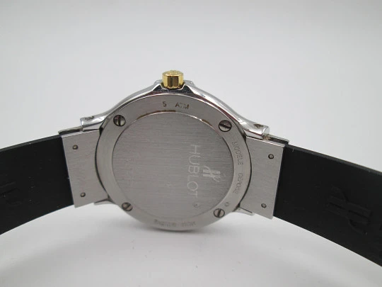 Hublot MDM Classic mujer. Acero y oro amarillo. Cuarzo. Correa goma. Estuche. 1990