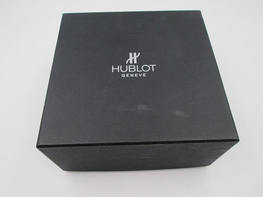 Hublot MDM Elegant automatic chronograph. Steel. Box, strap and papers. Calendar. 2010's