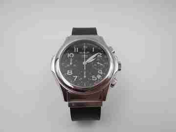 Hublot MDM Elegant automatic chronograph. Steel. Box, strap and papers. Calendar. 2010's