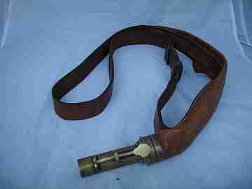 Hunting leather bag lead bullets. 1940's. Buckle. Europe